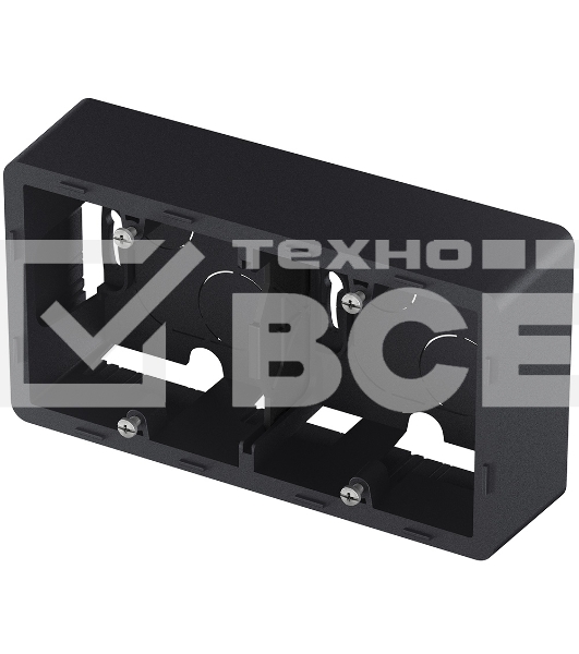 Коробка накладного монтажа 2 поста антрацит