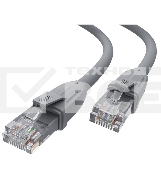 Патч-корд GCR сборный 10.0m LSZH UTP кат.6, серый, коннектор прозрачный+ABS колпачок, 24 AWG, ethernet high speed 1 Гбит/с, RJ45, T568B
