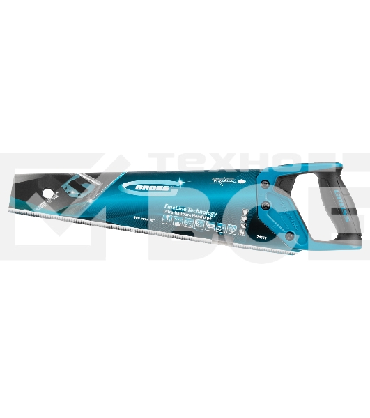Ножовка Gross 24111 по дереву 40 3D кал.зуб тефл.покр.полотна 2-х комп.рук-ка