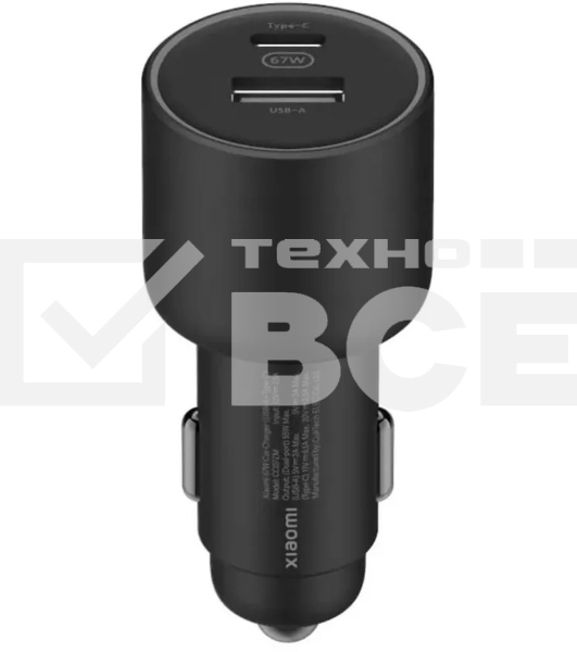 Автомобильное зарядное устройство Xiaomi Mi 67W Car Charger (USB-A + Type-C) BHR6814GL