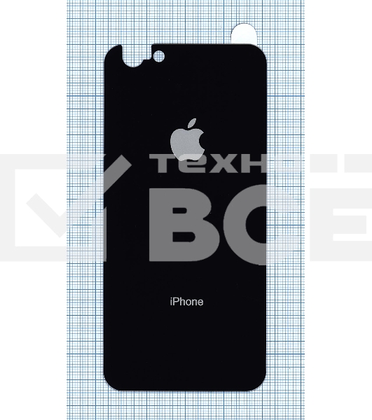 Защитное заднее стекло для iPhone 6/6S черное