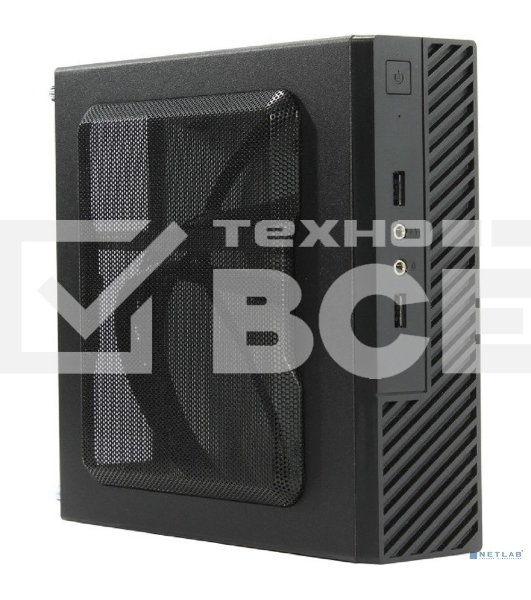 Компьютерный корпус Slim Case Powerman ME100S-BK front fan 4cm, 120W adapter, Mini ITX, VESA