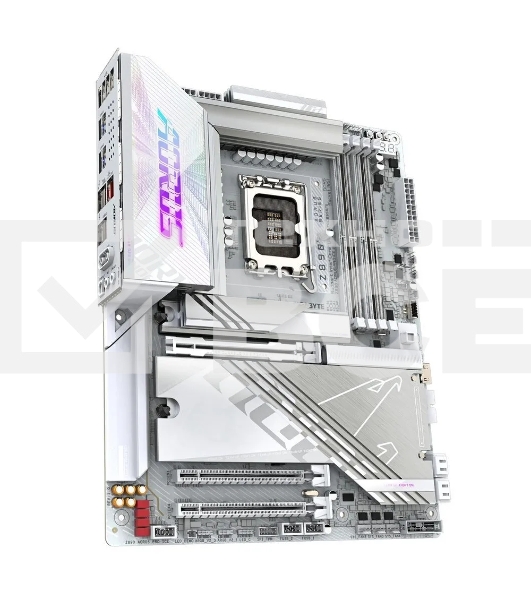 Материнская плата Gigabyte Z890 AORUS PRO ICE, LGA 1851, Intel Z890, 4xDDR5, 4xSATA, 5xM.2, 1xPCIe 5.0 x16, 1xPCIe 4.0 x4, 1xPCIe 4.0 x1, 2xUSB-C (Thunderbolt 4), 1x 5Gb LAN, 4xUSB-A 3.2 Gen 1, 2xUSB-A 3.2 Gen 2, 4xUSB-A 2.0, 2x3.5 мм, 7.1, ATX