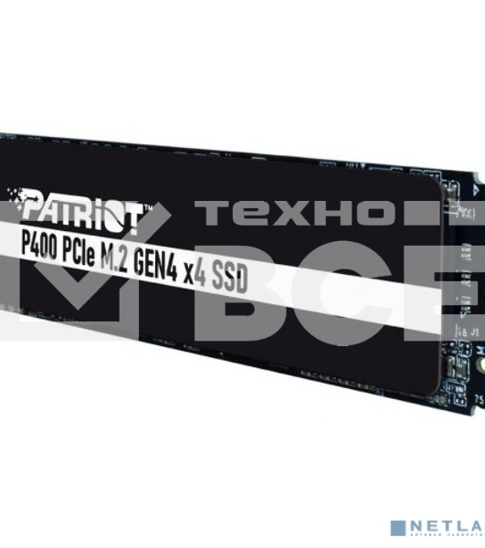 Накопитель SSD Patriot P400, 1Tb, PCIe 4.0 x4, M.2 2280, NVMe, R/W 5000/4800, с радиатором