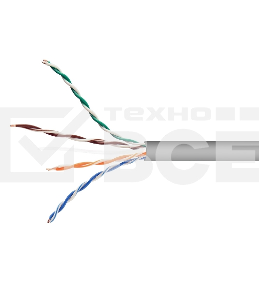 Кабель Cablexpert UPC-5051E-SOL/25, UTP indoor 4x2x0.51, CCA, кат.5е,  однож., 25м, серый