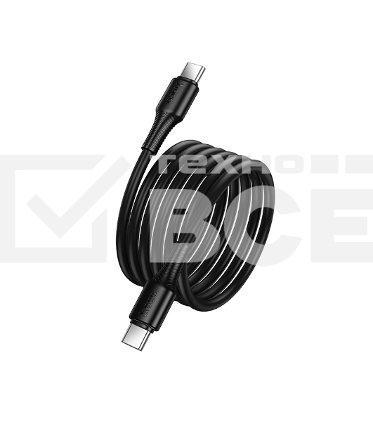 Кабель USB2.0 Hoco Type-C/Type-C, 3А, 60Вт, X120, 1м, черный, коробка