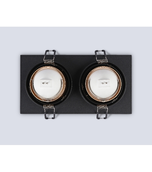 Встраиваемый точечный светильник Ambrella light TN102833/2 BK/GD черный/золото GU5.3/2 178*93*50