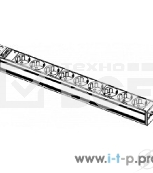 Блок розеток Rem-10 без шнура с инд., 9 Sсhuko, вход IEC 60320 C14, 10A, алюм., 19