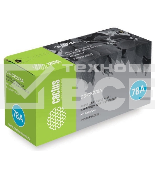 Картридж лазерный Cactus CS-CE278AS черный (2100 стр.) для HP LaserJet P1566/P1606w