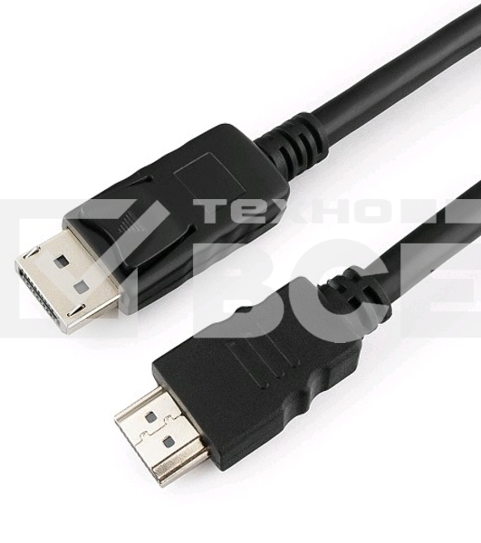 Кабель Cablexpert DisplayPort->HDMI, 7.5м, 20M/19M, черный, экран, пакет 