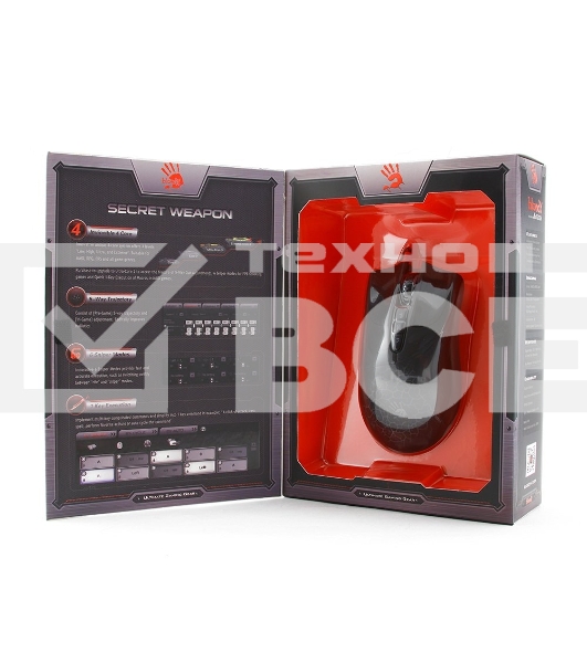 Мышь проводная A4Tech Bloody AL90 Blazing черный, 12000 dpi, USB, кнопки - 8