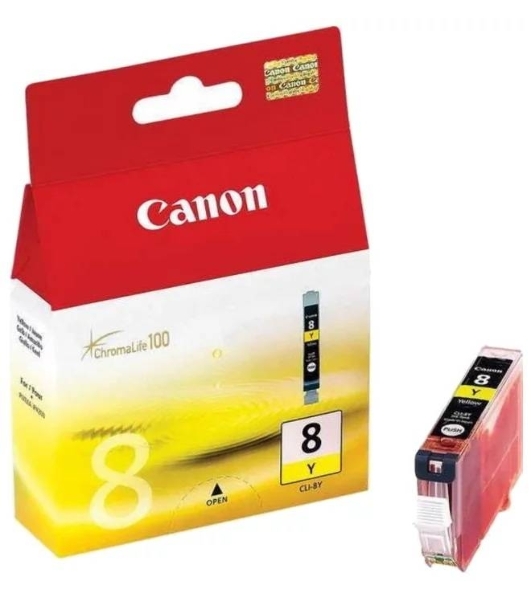 Картридж струйный CLI-8Y (0623B024), для Canon 4200/5200/MP500/MP800, Желтый, 490 стр.