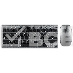 Офисный набор клавиатура + мышь Qumo Paragon Silver + White K15/M21, беспроводной 2.4G, клавиатура + мышь, 400 mA, фото2