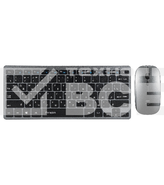 Офисный набор клавиатура + мышь Qumo Paragon Silver + White K15/M21, беспроводной 2.4G, клавиатура + мышь, 400 mA