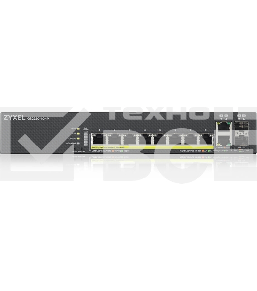 Коммутатор Zyxel NebulaFlex Pro GS2220-10HP-EU0101F 10G 8PoE+ 180W управляемый