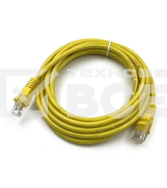 Патч-корд Buro UTP cat5E 3м желтый RJ-45 (m)-RJ-45 (m)
