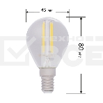 Лампа светодиодная филаментная Rexant Шарик GL45 9.5 Вт 950 Лм 2400K E14 золотистая колба, фото3