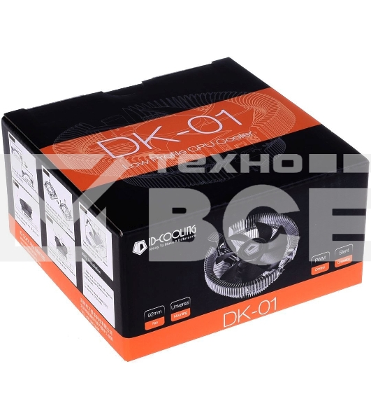 Кулер Cooler ID-Cooling DK-01 черный/серебристый 92мм алюминий 2500rpm 29db 95W 52мм