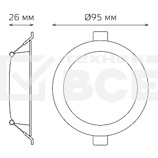Светильник Gauss Elementary Downlight 5Вт 4000K белый круглый (9100420205)
