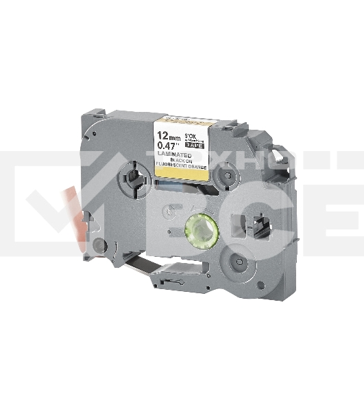 Кассета с лентой S'OK by Sakura Printing TZEB31 для Brother, черный на оранжевом, 12мм/8м, наклейка