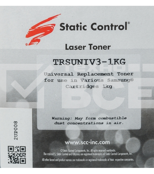 Тонер Static Control TRSUNIV3-1KG черный флакон 1000гр. для принтера Samsung ML2160/SCX3400/M2020/M2070