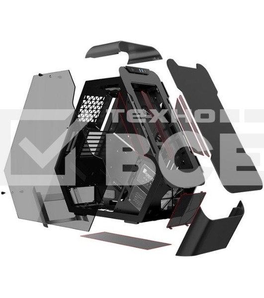Компьютерный корпус JONSBO TR03-G Black без БП, боковая панель из закаленного стекла, mini-ITX, micro-ATX, ATX, черный