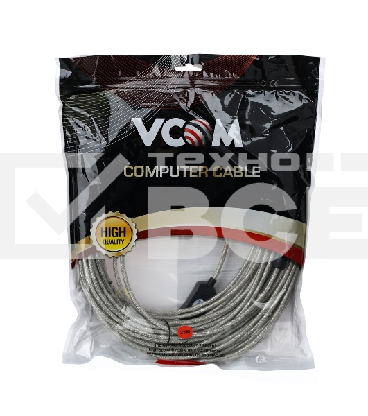 Кабель-адаптер VCOM VUS7049-25M USB2.0-repeater, удлинительный активный <Am-->Af> 25м