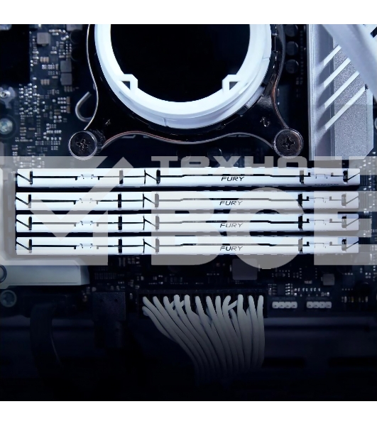 Оперативная память Kingston Fury Beast, DDR5, 32GB (2x16GB), 5200MHz, CL40, с радиаторами, белый