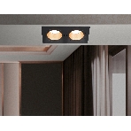 Встраиваемый точечный светильник Ambrella light TN102833/2 BK/GD черный/золото GU5.3/2 178*93*50, фото3