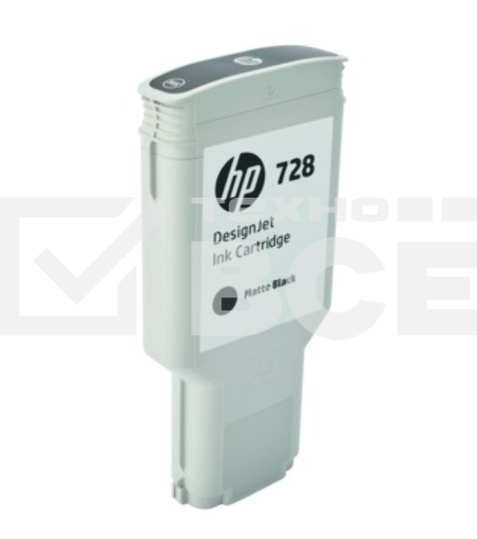 Картридж струйный HP 728 с матовыми черными чернилами для принтеров Designjet, 300 мл