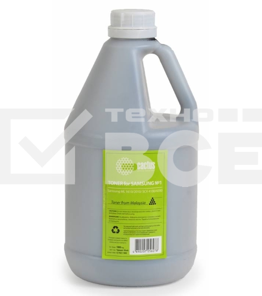 Тонер для принтера Cactus CS-TSG1-1000 черный (флакон 1000гр) Samsung ML 1610/2010/ SCX 4100/4200