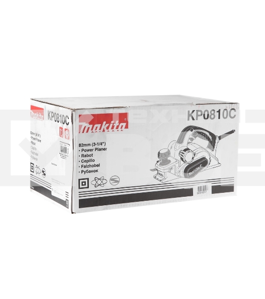 Рубанок Makita KP0810C Рубанок,{1050Вт,12000об\м,ширина-82мм,глуб-4мм,3.2кг,кор,парал упор}
