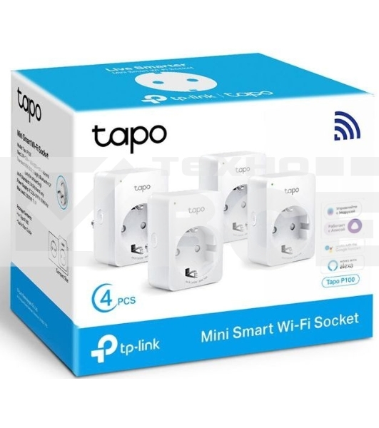 Умная розетка Mini Smart 2.4 GHz Wi-Fi Socket, 4 units, 220-240 V, Max Load 10 A, Bluetooth 4.2 (onboarding only)