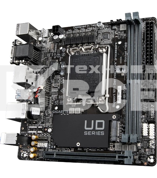 Материнская плата Gigabyte H610I DDR4, LGA 1700, Intel H610, 2xDDR4, 4xSATA, 1xM.2, 1xPCIe 4.0 x16, 1xHDMI, 1xVGA, 2xDP, 1x 1Gb LAN, 2xUSB-A 3.2 Gen 1, 4xUSB-A 2.0, 3x 3.5 мм, 7.1, Mini-ITX
