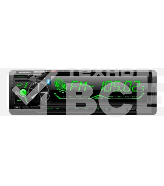 Автомагнитола Soundmax SM-CCR3189FB, 1 DIN, Bluetooth, USB Type-A, AUX