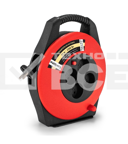 Удлинитель на катушке ExeGate Master ECS-10-2-10 (4 евророзетки, IP20, 10м, защита от детей, защита от перегрузки, 2х0,75мм2, 10А/2.3кВт)