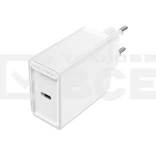 Сетевое зарядное устройство Vention на 1 порт USB C QC 4.0 Белый
