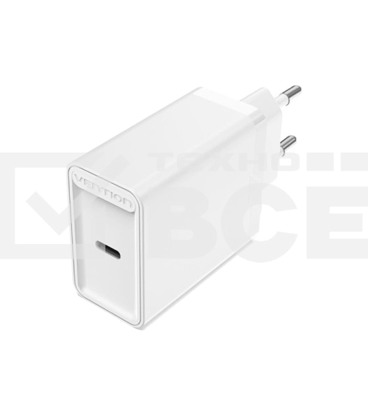 Сетевое зарядное устройство Vention на 1 порт USB C QC 4.0 Белый