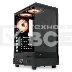 Компьютерный корпус  HSPD F510, Panoramic Mid Tower, черный, TG, 0.5 SPCC, 3x120mm ARGB ATX, mATX, mITX 180/280/160mm 1x2.5