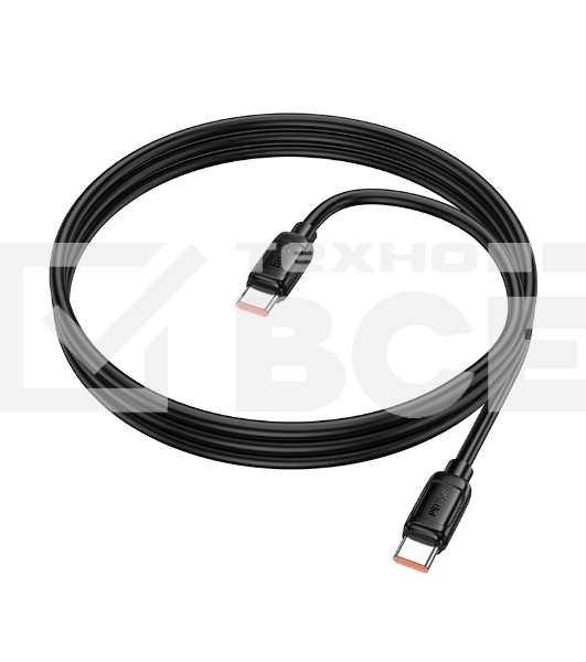 Кабель USB2.0 Hoco Type-C/Type-C, 5A, 240Вт, X115, 1м, черный, коробка