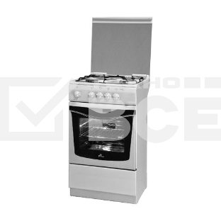 Плита газовая De Luxe 5040.37Г (КР) белый, конфорок 4 шт, духовка 43 л, 50 см x 85 см x 50 см