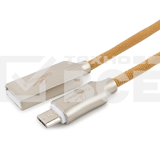Кабель USB 2.0 Cablexpert CC-P-mUSB02Gd-1.8M, AM/microB, серия Platinum, длина 1.8м, золотой, блистер