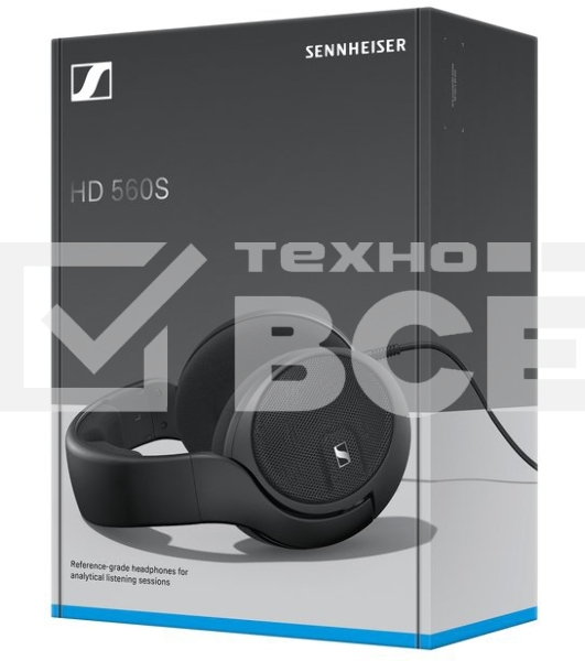 Наушники Sennheiser HD 560S накладные открытые 6-38000Гц съемный 3м, 6.3мм, Адаптер-переходник 6,3 мм/3,5 мм, 110дБ, 120 Ом, амбушюры велюр, черные