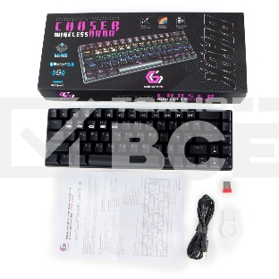 Клавиатура Gembird KBW-G500L беспроводная+проводная, USB, чёрный