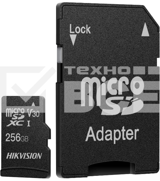 Флеш карта microSDHC 256Gb Class10 Hikvision HS-TF-C1(STD)/256G/Adapter + adapter