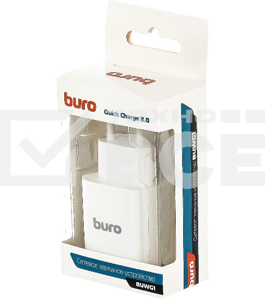 Сетевое зарядное устройство Buro BUWG1 3A QC белый
