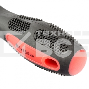 Отвертка Anti-Slip, SL6,0 х 150 мм, CrV, двухкомп. рукоятка Matrix