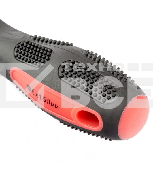 Отвертка Anti-Slip, SL6,0 х 150 мм, CrV, двухкомп. рукоятка Matrix