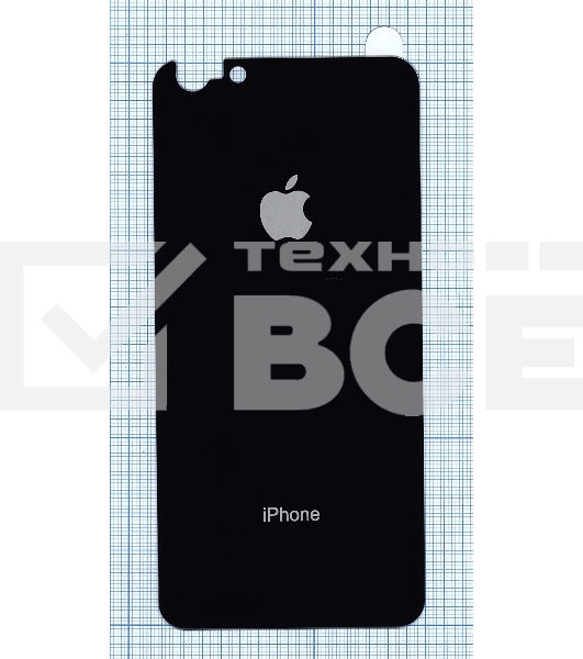 Защитное заднее стекло для iPhone 6/6S Plus черный