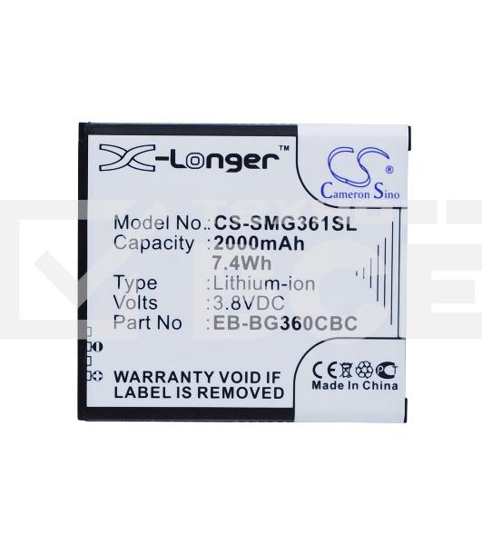 Аккумулятор CS-SMG361SL EB-BG360CBC для Samsung Galaxy J2 SM-J200F, SM-J200H 3.8V / 2000mAh / 7.60Wh
